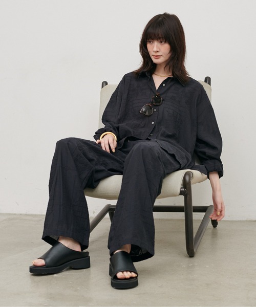 ブラウス シャツ 「LARUTA」パネル刺繍シャツ レディースの画像