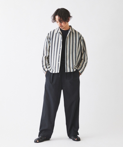 「JOURNAL STANDARD relume」 長袖シャツ MEDIUM ボルドー メンズ_画像4