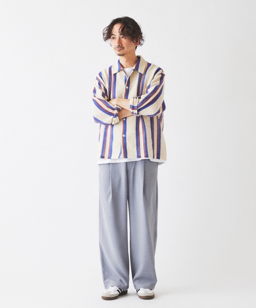 「JOURNAL STANDARD relume」 長袖シャツ MEDIUM ボルドー メンズ_画像5