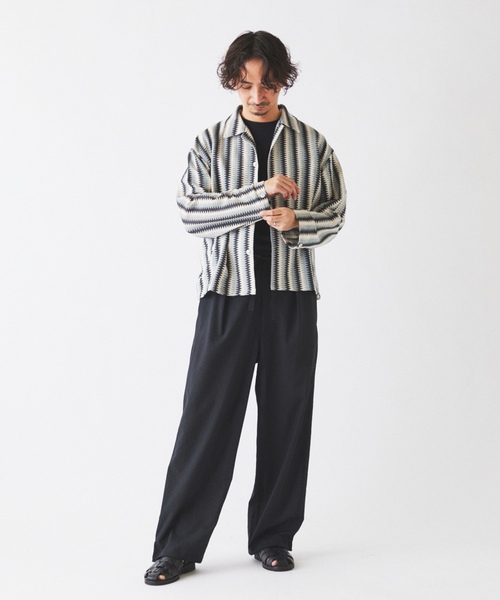 「JOURNAL STANDARD relume」 長袖シャツ MEDIUM ボルドー メンズ_画像6