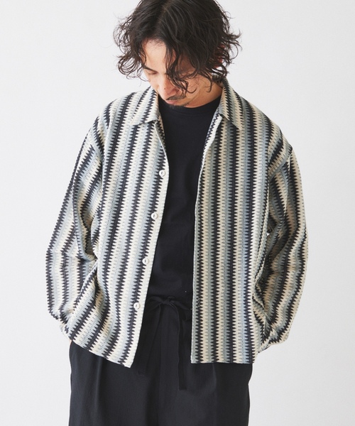 「JOURNAL STANDARD relume」 長袖シャツ MEDIUM ボルドー メンズ_画像9