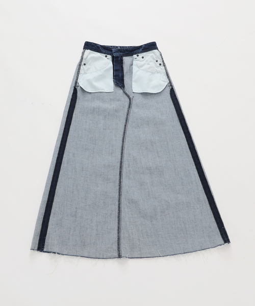 IENA（イエナ） デニムスカート YANUK/ヤヌーク 別注 Flare Long Skirt