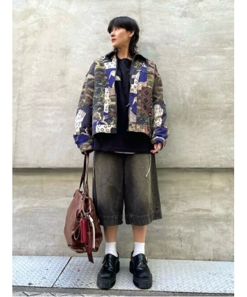 鰻*り様 Desigual 和柄 ジャケット デシグアル ブルゾン パッチワーク Desigual（デシグアル） ブルゾン アウター マルチテキスタイル パッチ