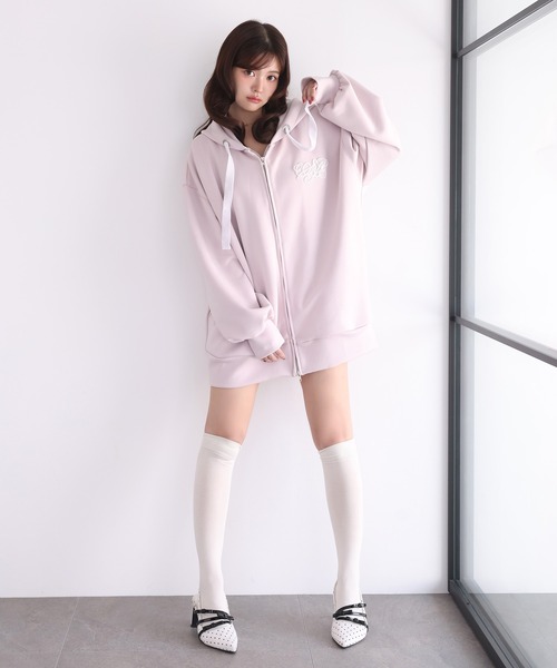 Seemi.by NICE CLAUP パーカー 「Seemi.」刺しゅう入りパーカー