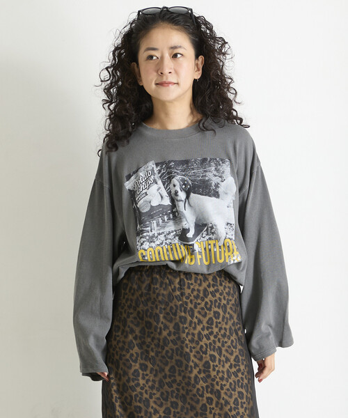 Freada（フリーダ） tシャツ ドッグ フォト プリント ロンT レディース