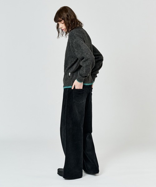 WETTEMPT カーディガン CREW NECK BRUSHED LAYERED CARDIGAN / クルー