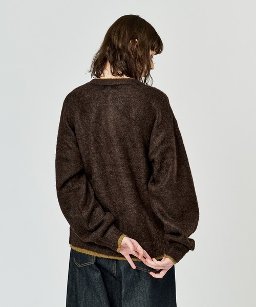 WETTEMPT カーディガン CREW NECK BRUSHED LAYERED CARDIGAN / クルー