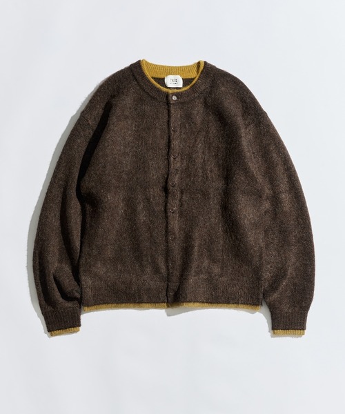 WETTEMPT クルーネックブラッシュレイヤードカーディガン WETTEMPT カーディガン CREW NECK BRUSHED LAYERED CARDIGAN / クルー