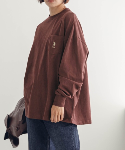tシャツ Tシャツ U.S. POLO ASSN. /ユーエスポロアッスン 別注 袖ボリューム 胸刺繍ポケットロングTシャツ|ZOZOTOWN |02