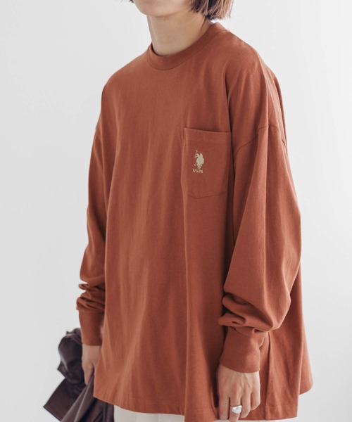tシャツ Tシャツ U.S. POLO ASSN. /ユーエスポロアッスン 別注 袖ボリューム 胸刺繍ポケットロングTシャツ|ZOZOTOWN |08