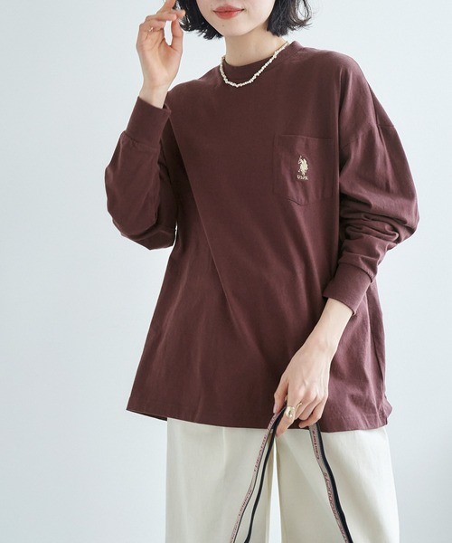 tシャツ Tシャツ U.S. POLO ASSN. /ユーエスポロアッスン 別注 袖ボリューム 胸刺繍ポケットロングTシャツ|ZOZOTOWN |21