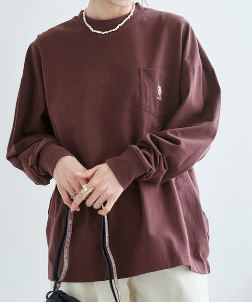 tシャツ Tシャツ U.S. POLO ASSN. /ユーエスポロアッスン 別注 袖ボリューム 胸刺繍ポケットロングTシャツ|ZOZOTOWN |22