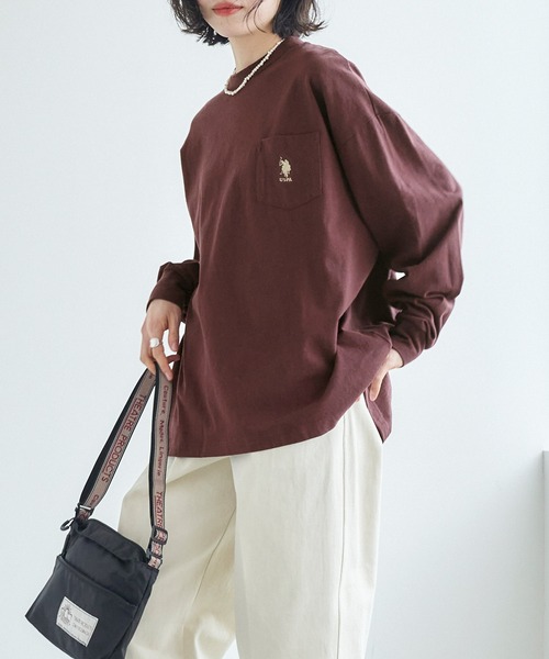 tシャツ Tシャツ U.S. POLO ASSN. /ユーエスポロアッスン 別注 袖ボリューム 胸刺繍ポケットロングTシャツ|ZOZOTOWN |23
