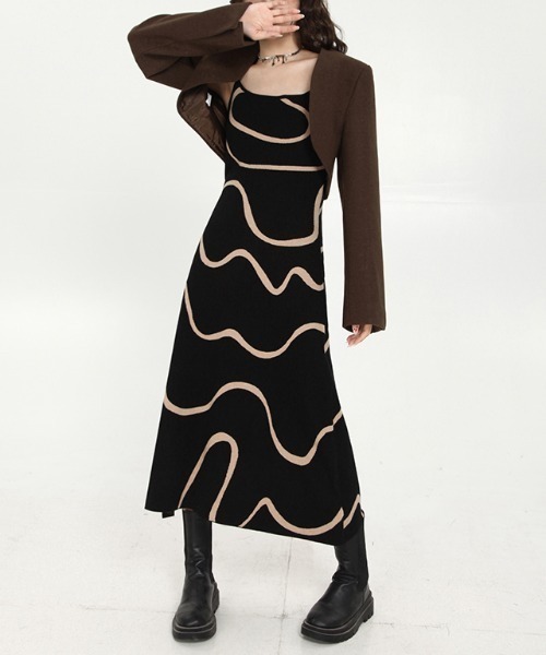 ワンピース ウェーブプリントキャミワンピース : ZOZOTOWN Yahoo!店