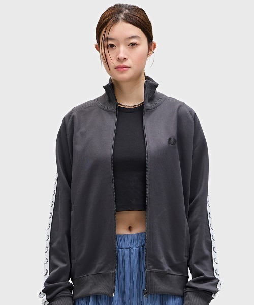 Tape Detail Track Jacket(M 408：HUNTING GREEN): | FRED PERRY