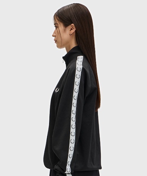 FREDPERRY トラックジャケット　レディースM FRED PERRY ジャージ Taped Track Jacket／フレッドペリー