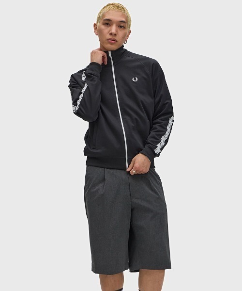 フレッドペリー FRED PERRY TAPED TRACK JACKET 黒 Taped Track Jacket - Ivy | Men's Track Jackets | Track Tops