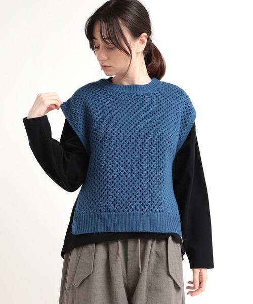 ベスト ジレ K2594 透かし編みベスト レディース RNA-N ベスト ジレ K2594 透かし編みベスト レディース