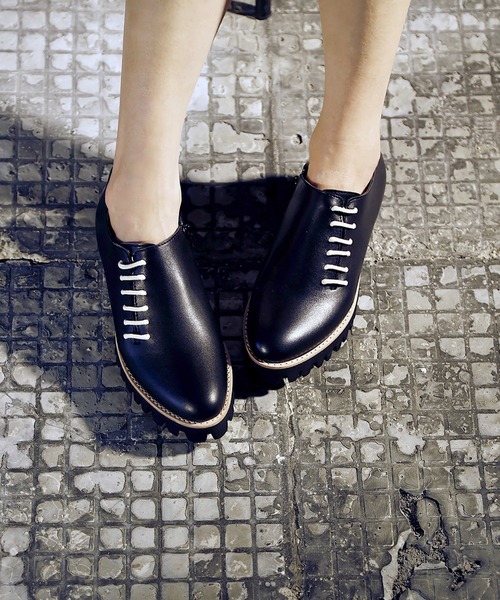 ALL BLACK（オールブラック） ローファー 「本革/軽量/264g/厚底/3cm