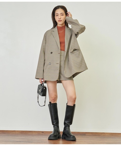 ANAP kids セットアップ ラインデザインハーフジップトップス+