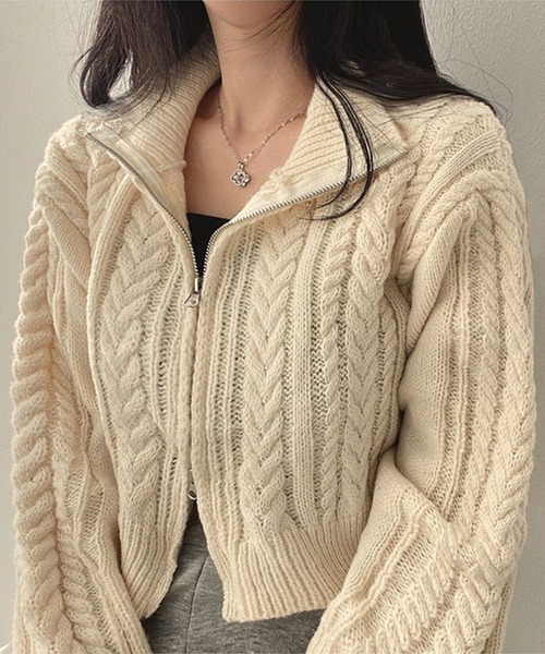 HALEY PESCA ニット セーター HALEY PESCA/ショート丈 ダブルジップ