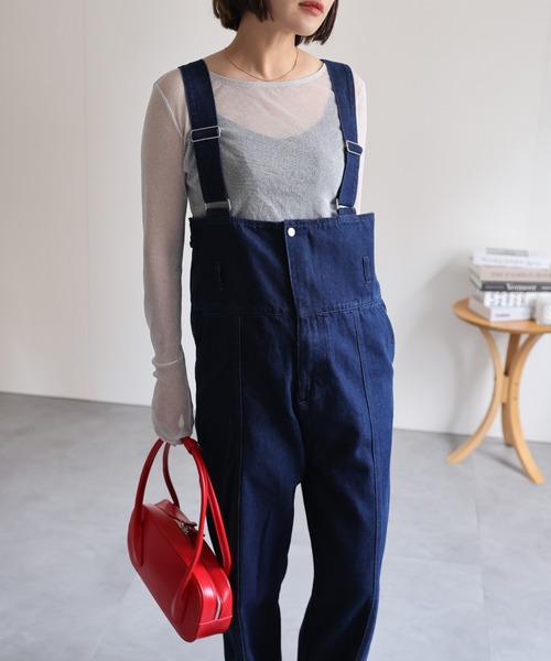 ap retro サロペット オーバーオール ハイウエストデニムサロペット