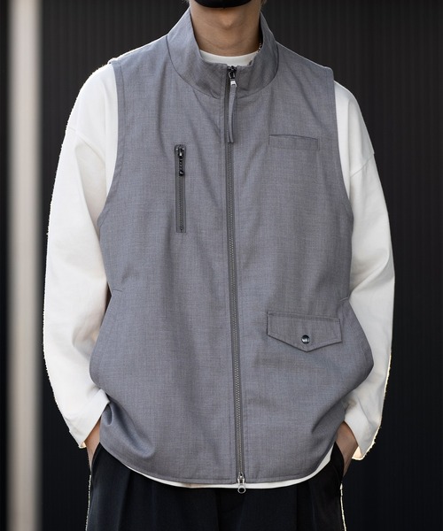 CLEL（クレイル） ベスト ジレ 「CLEL」Loose High Neck Design Vest