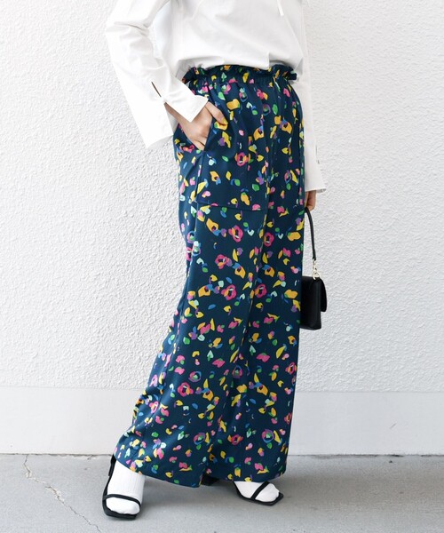 Espeyrac フラワー柄パンツ 1size SHIPS any パンツ any:「洗濯機可能」SPRINTEX フラワー