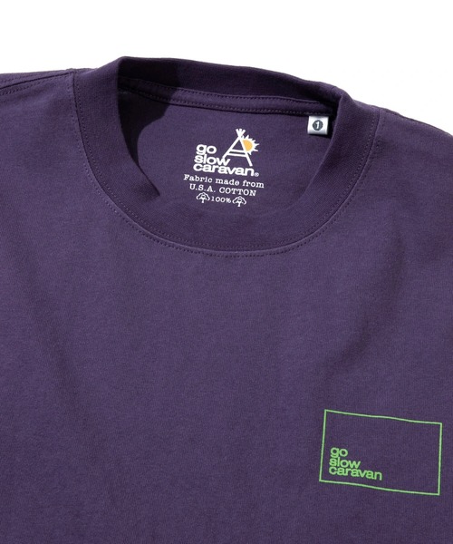 go slow caravan | USA/C スクエアLOGOバックプリントミドルTEE (WOMENS) USA/CスクエアLOGOバックプリントミドルTEE (WOMENS
