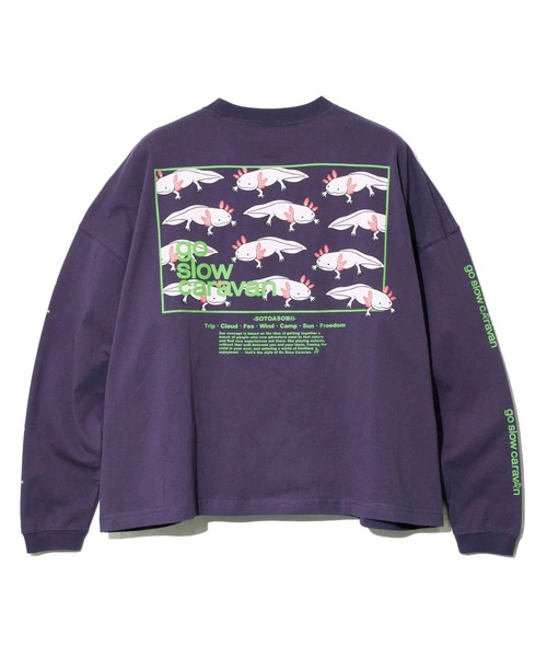 go slow caravan | USA/C スクエアLOGOバックプリントミドルTEE (WOMENS) USA/CスクエアLOGOバックプリントミドルTEE (WOMENS