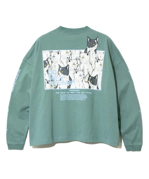 go slow caravan | USA/C スクエアLOGOバックプリントミドルTEE (WOMENS) USA/CスクエアLOGOバックプリントミドルTEE (WOMENS