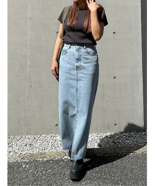BLACK BY MOUSSY デニムスカート long slit denim skirt(ロング
