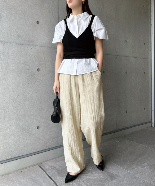 andme（アンドミー） パンツ 「新色追加」リネンブレンドイージー