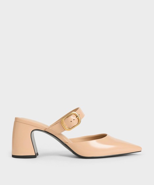CHARLES ＆ KEITH サンダル ポインテッドトゥ ブロックヒール
