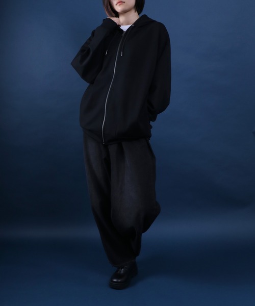 ANPAS パーカー Soft Cardboard Knit Oversized Full Zip Hoodie