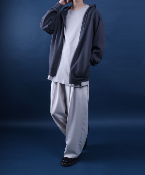 24AW SOLID HOODIE エアダンボール 立体パーカー ANPAS パーカー Soft Cardboard Knit Oversized Full Zip Hoodie
