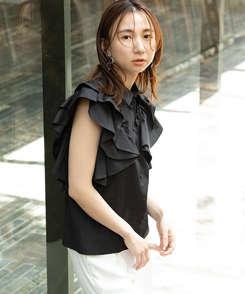 FRAY I.D 「FRAY I.D」 ノースリーブブラウス 1 ブラック レディース  