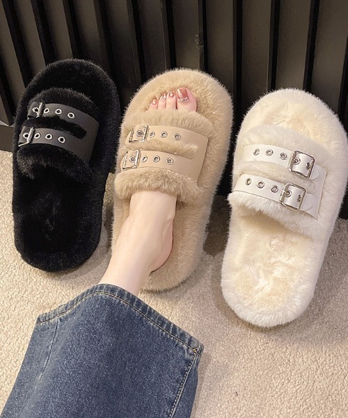 AsRiRe サンダル 24aw 厚底ファーサンダル レディース : ZOZOTOWN