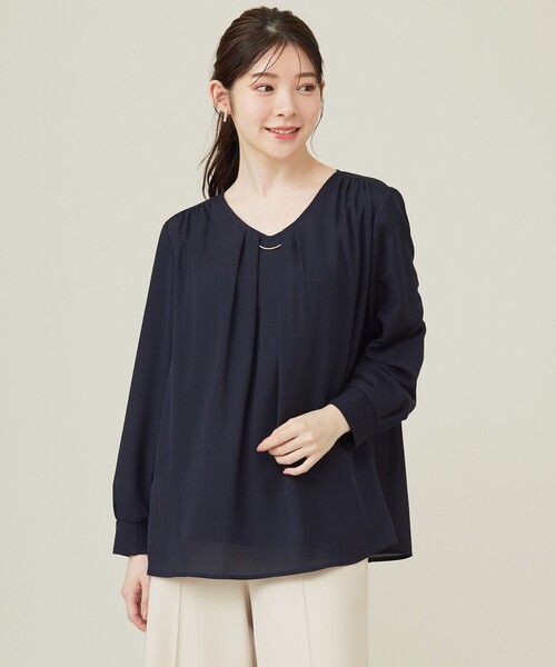 ブラウス シャツ 「WEB限定」エニポカシリーズVネック ブラウス レディース any SiS ブラウス シャツ 「WEB限定」エニポカシリーズVネック