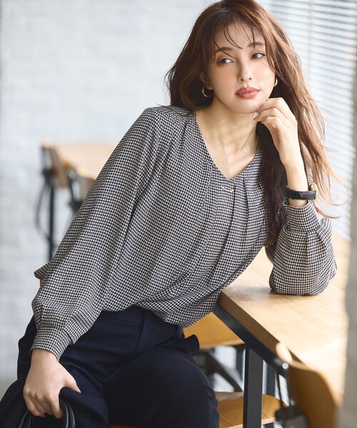 ブラウス シャツ 「WEB限定」エニポカシリーズVネック ブラウス レディース any SiS ブラウス シャツ 「WEB限定」エニポカシリーズVネック