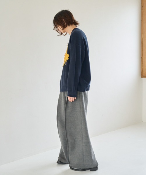 Camphor wood セーター ニット inside out flower motif cotton