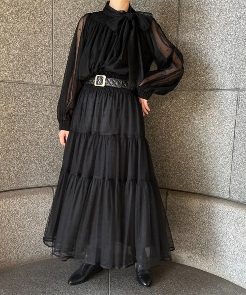 ブラウス シャツ チュールエンブレースブラウス レディース INGEBORG ブラウス シャツ チュールエンブレースブラウス