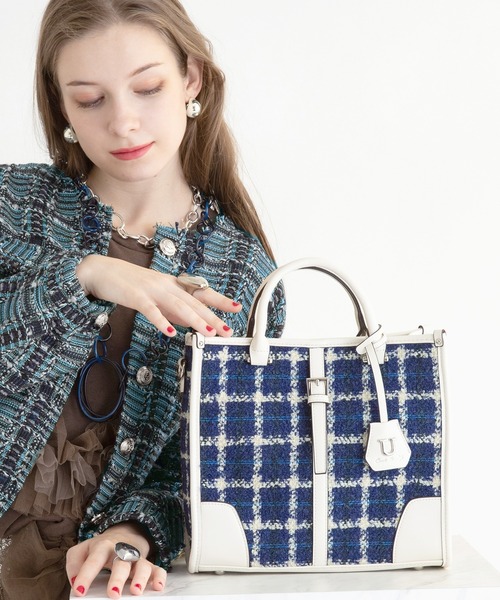 U（histoire） ビジネスバッグ ツイード ジュリアングル トートバッグ