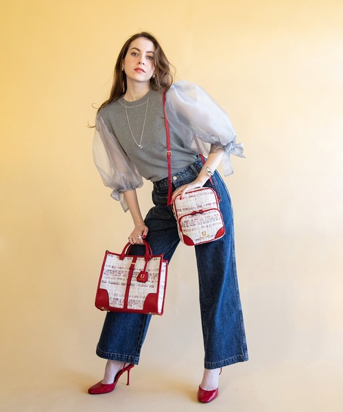 U（histoire） ビジネスバッグ ツイード ジュリアングル トートバッグ