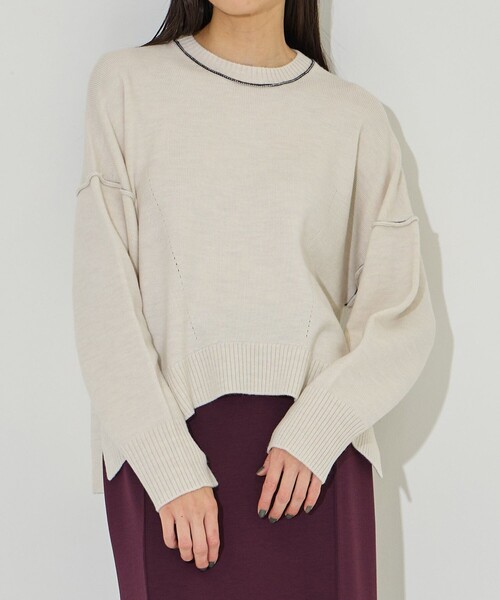 ニット セーター 「CINOH/チノ」「STUDIOUS別注」PLATING KNIT/プレーティングニットプルオーバー レディース CINOH ニット セーター 「CINOH/チノ」「STUDIOUS別注」PLATING