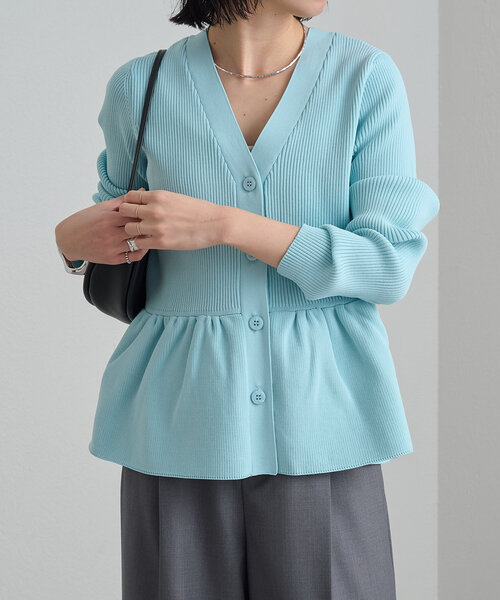 Omekashi（オメカシ） カーディガン 2WAYライトペプラムカーディガン