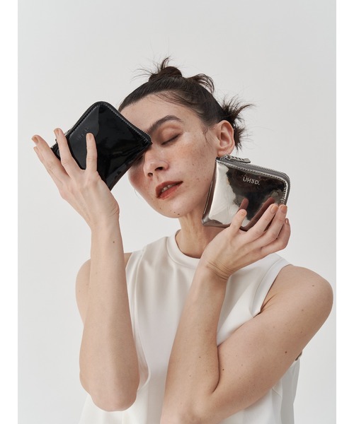 UN3D. メタリックウォレット ゴールド ミニ財布　未使用品 UN3D. 財布 METALLIC WALLET / メタリックウォレット レディース