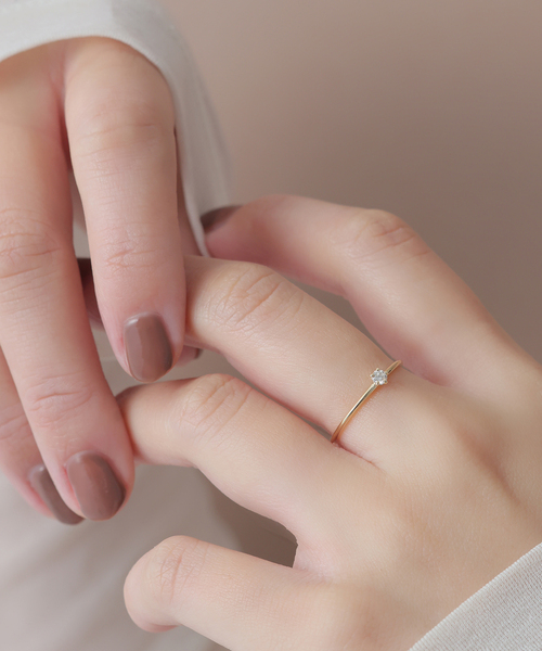 Lilas 指輪 リング プチスターダイヤリング K10 レディース : ZOZOTOWN 