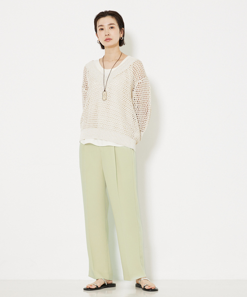 tシャツ トルコサテンノースリーブ/ノースリーブトップス レディース