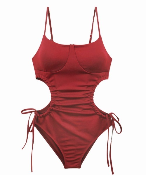 【試着のみ】lill swimwear ワンピース水着 Summer Garden タイ・ミー・タイト ワンピース 水着 FKS036L
